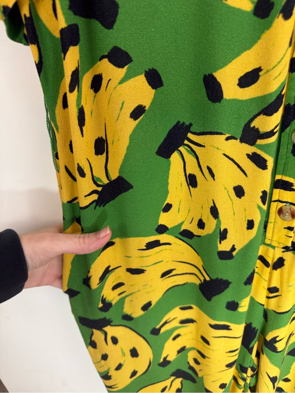 Farm Rio Bossa Banana Jumpsuit Size M Novelty Print Green Tropical Vacation RARE - Picture 8 of 16